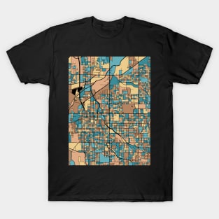Lincoln Map Pattern in Mid Century Pastel T-Shirt